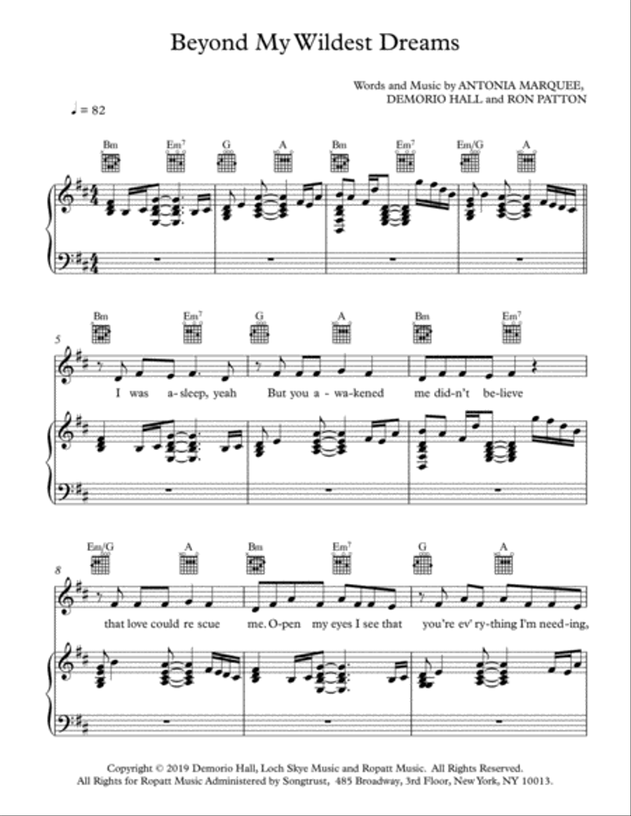 Beyond My Wildest Dreams Piano, Vocal, Guitar scores gallery preview page 2