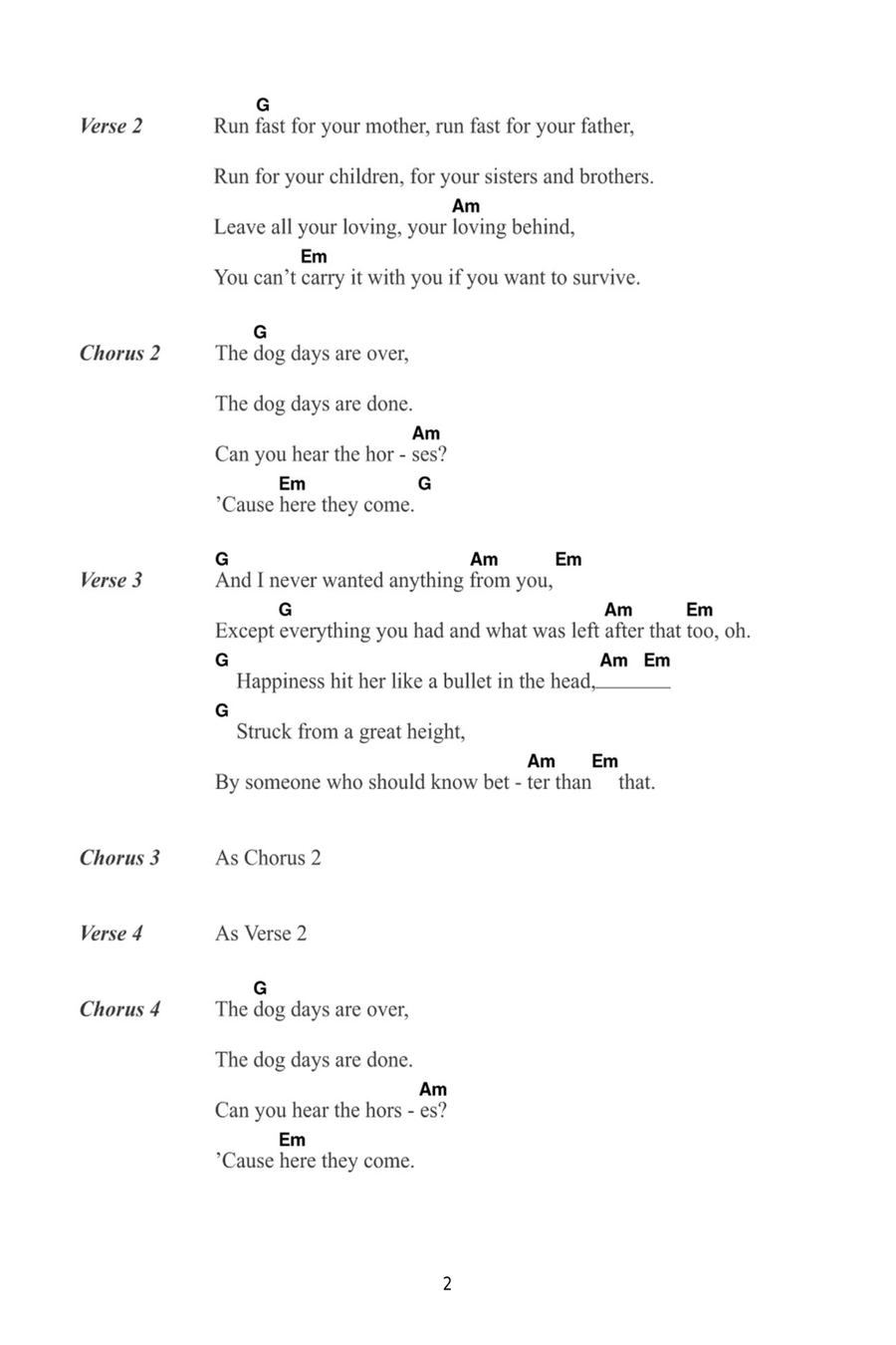 Dog Days Are Over Acoustic Guitar scores gallery preview page 2
