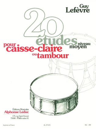 Book cover for 20 Etudes (percussion Solo)