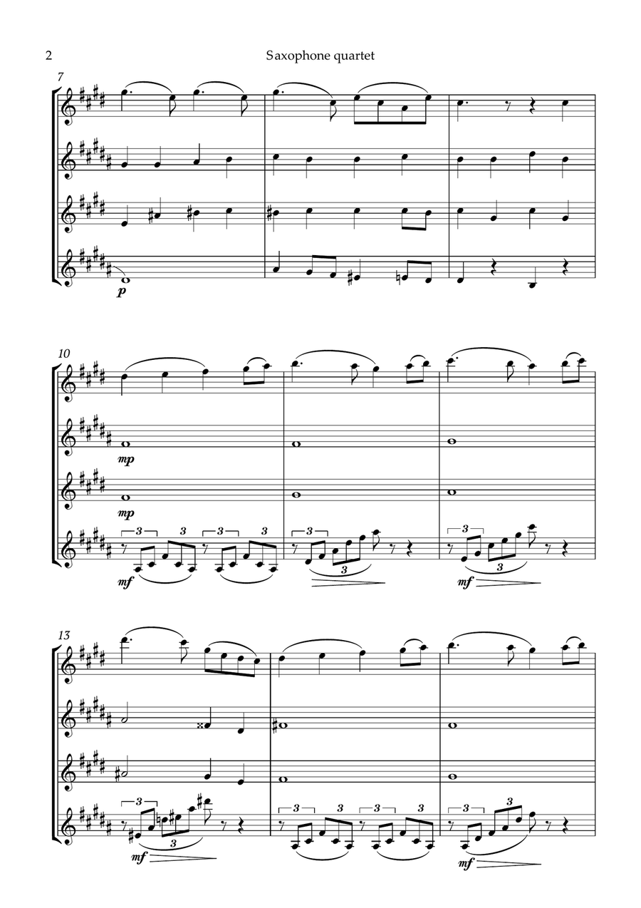 Swan Lake Tchaikovsky Saxophone Quartet Saxophone Quartet scores gallery preview page 3