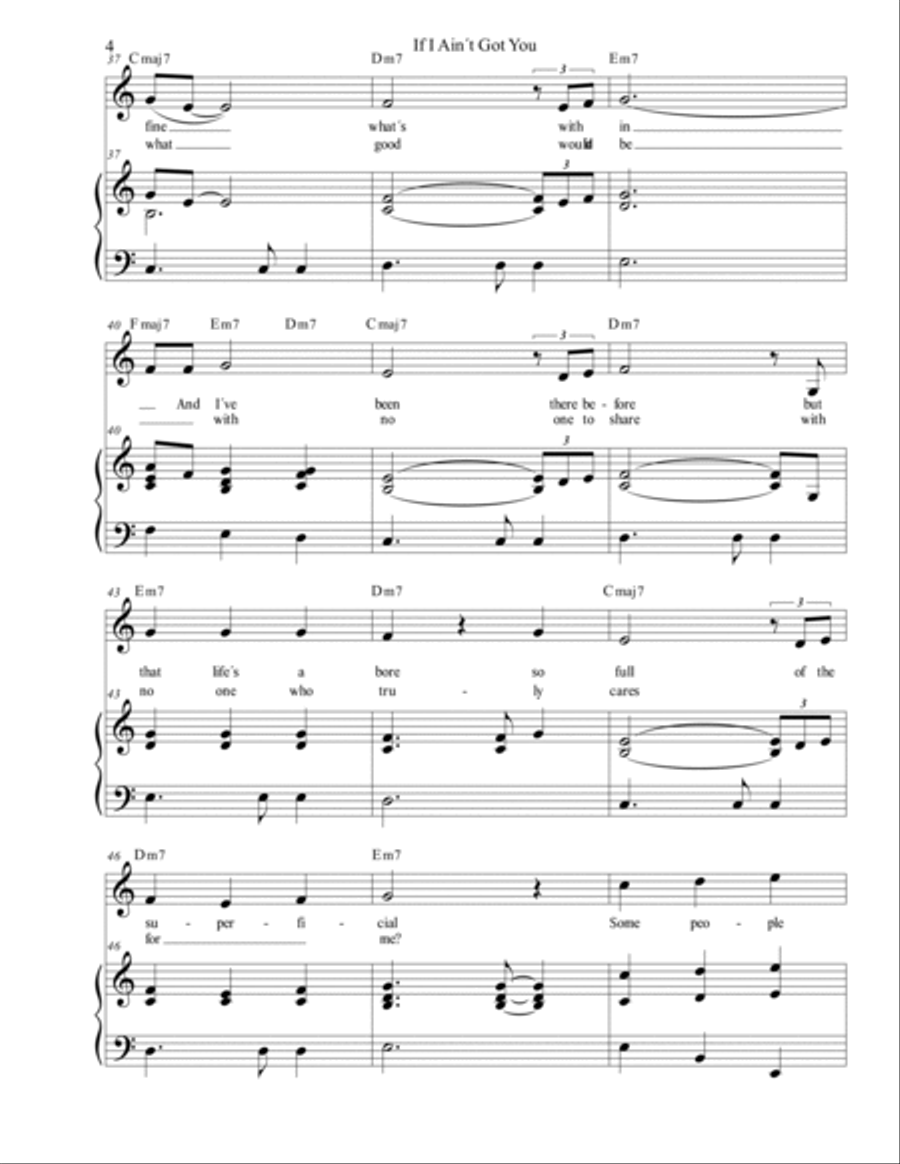 If I Ain't Got You Voice scores gallery preview page 4
