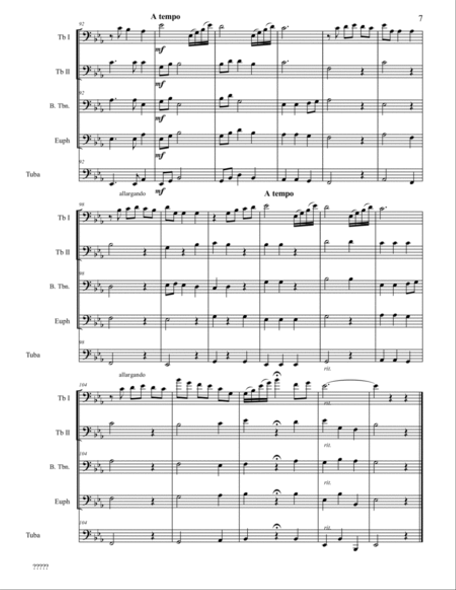 Low Brass-Three Famous Opera Arias-Score Brass Ensemble scores gallery preview page 6