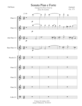 Book cover for Gabrieli: Sonata Pian e Forte Ch. 175 for Flute Choir