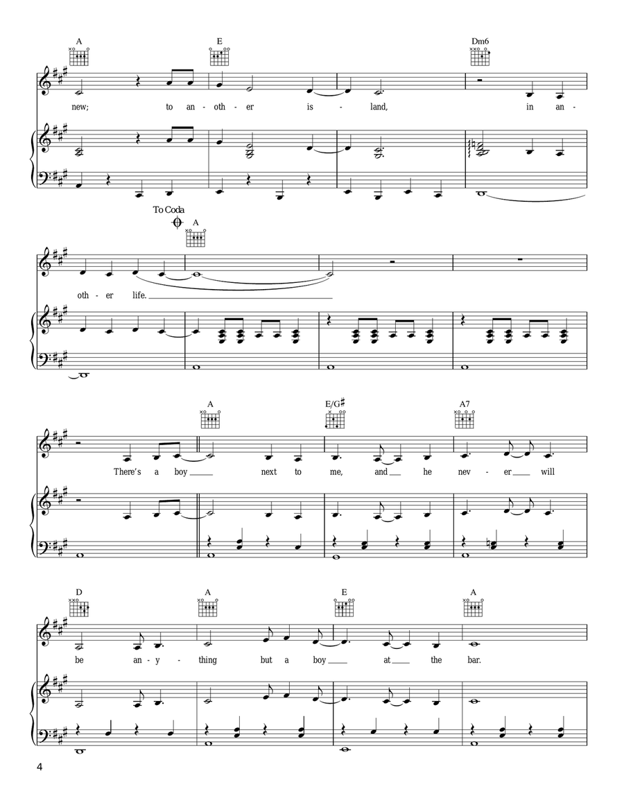 Far Away Piano, Vocal, Guitar scores gallery preview page 4