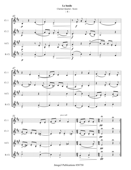 Solage: Le basile for Clarinet Quartet image number null
