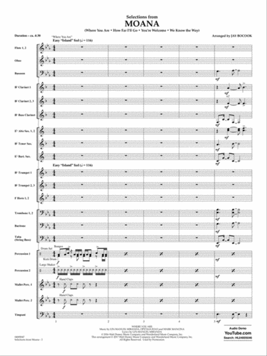 Selections from Moana Concert Band scores gallery preview page 3