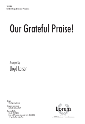 Book cover for Our Grateful Praise!