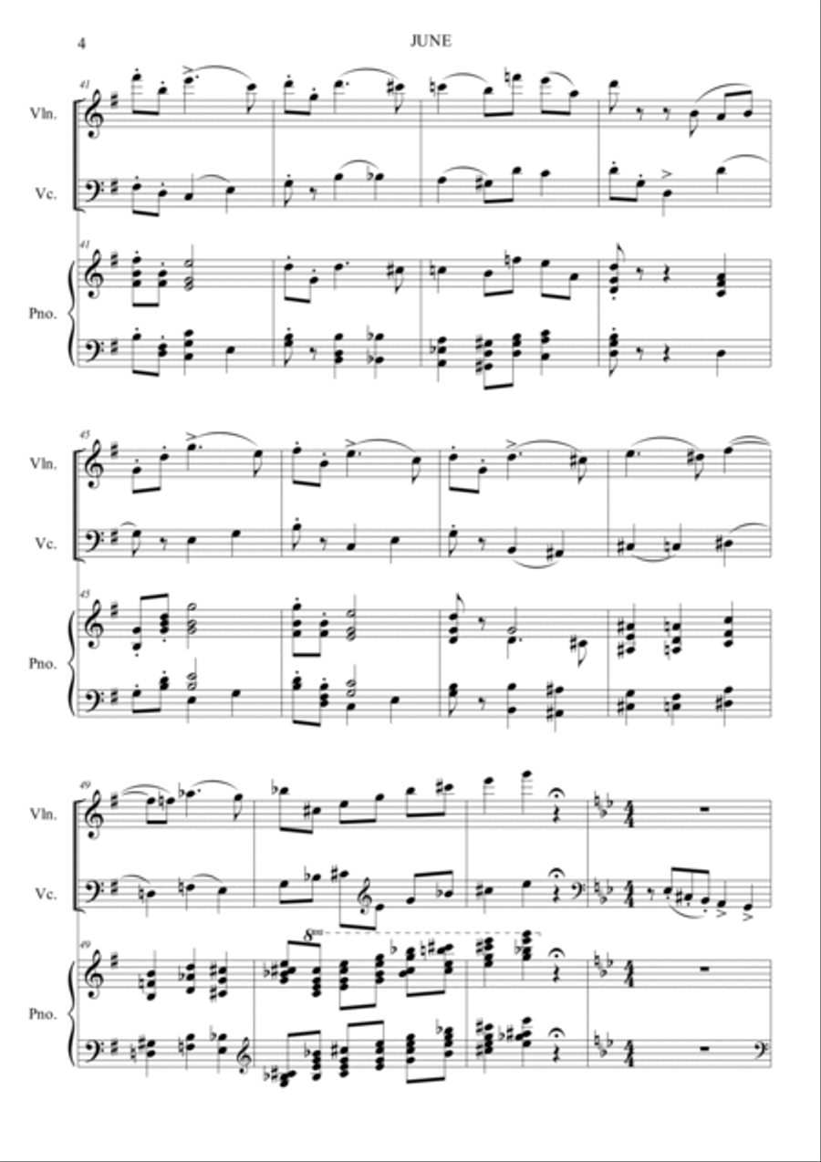 Baracarolle (The seasons No.6: Opus 37a JUNE) Piano Trio scores gallery preview page 4