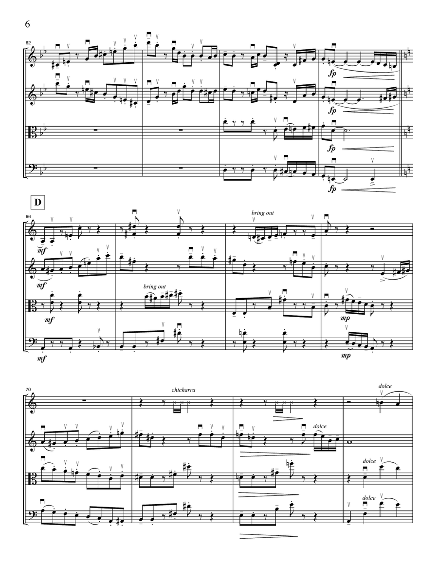 Tango Toscana (string quartet) String Quartet scores gallery preview page 6