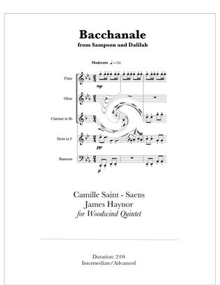 Bacchanole from Samson and Delilah for Woodwind Quintet