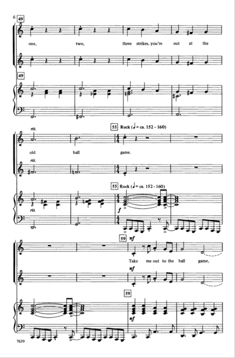 Take Me Out to the Ball Game Choir scores gallery preview page 5