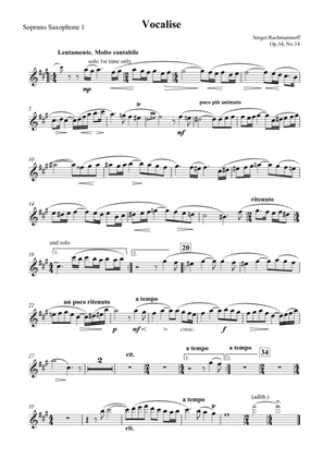 Vocalise; Sergie Rachmaninoff for 12 Saxophone