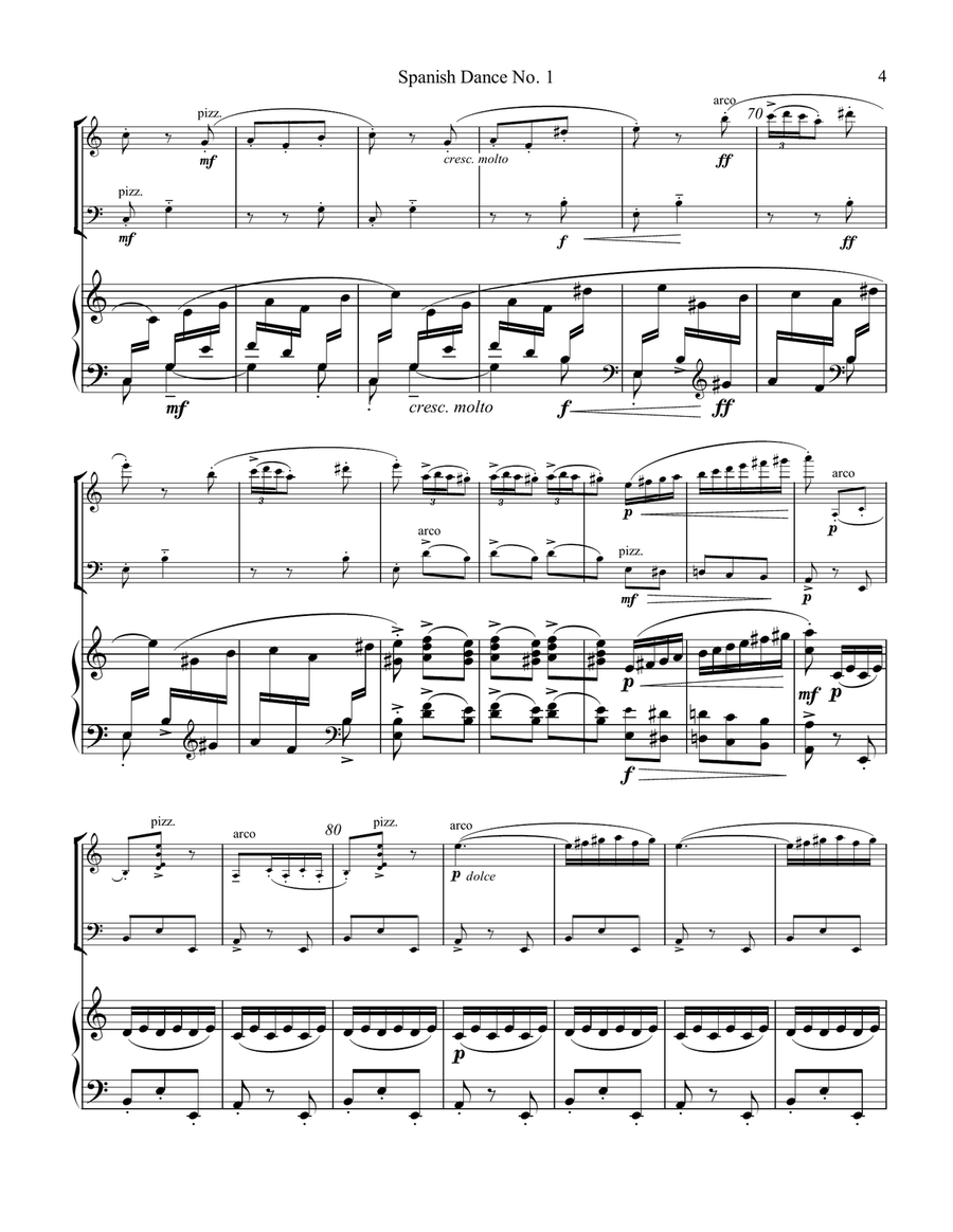 Spanish Dance No. 1, Danza from La vida breve for piano trio Piano Trio scores gallery preview page 5