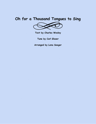 Book cover for Oh for a Thousand Tongues to Sing