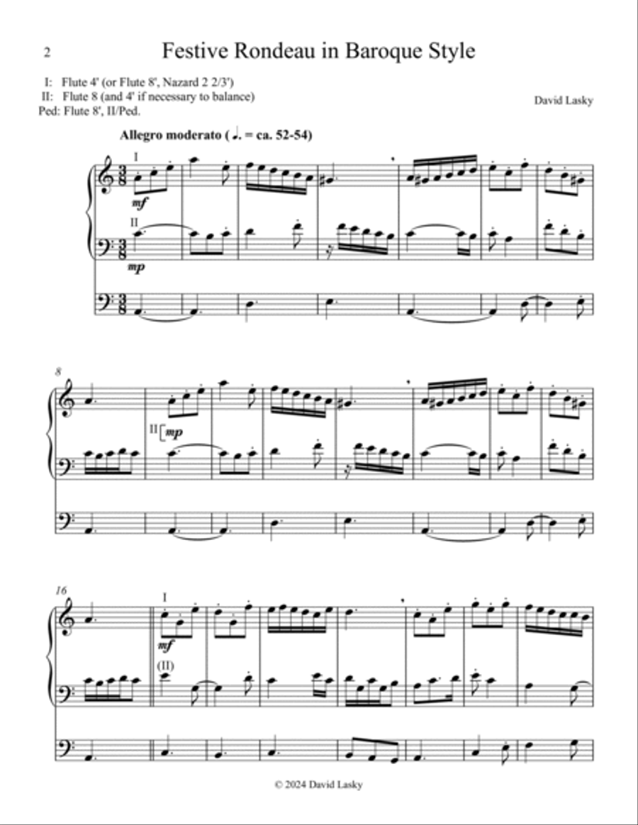 Festive Rondeau in Baroque Style Organ Solo scores gallery preview page 2