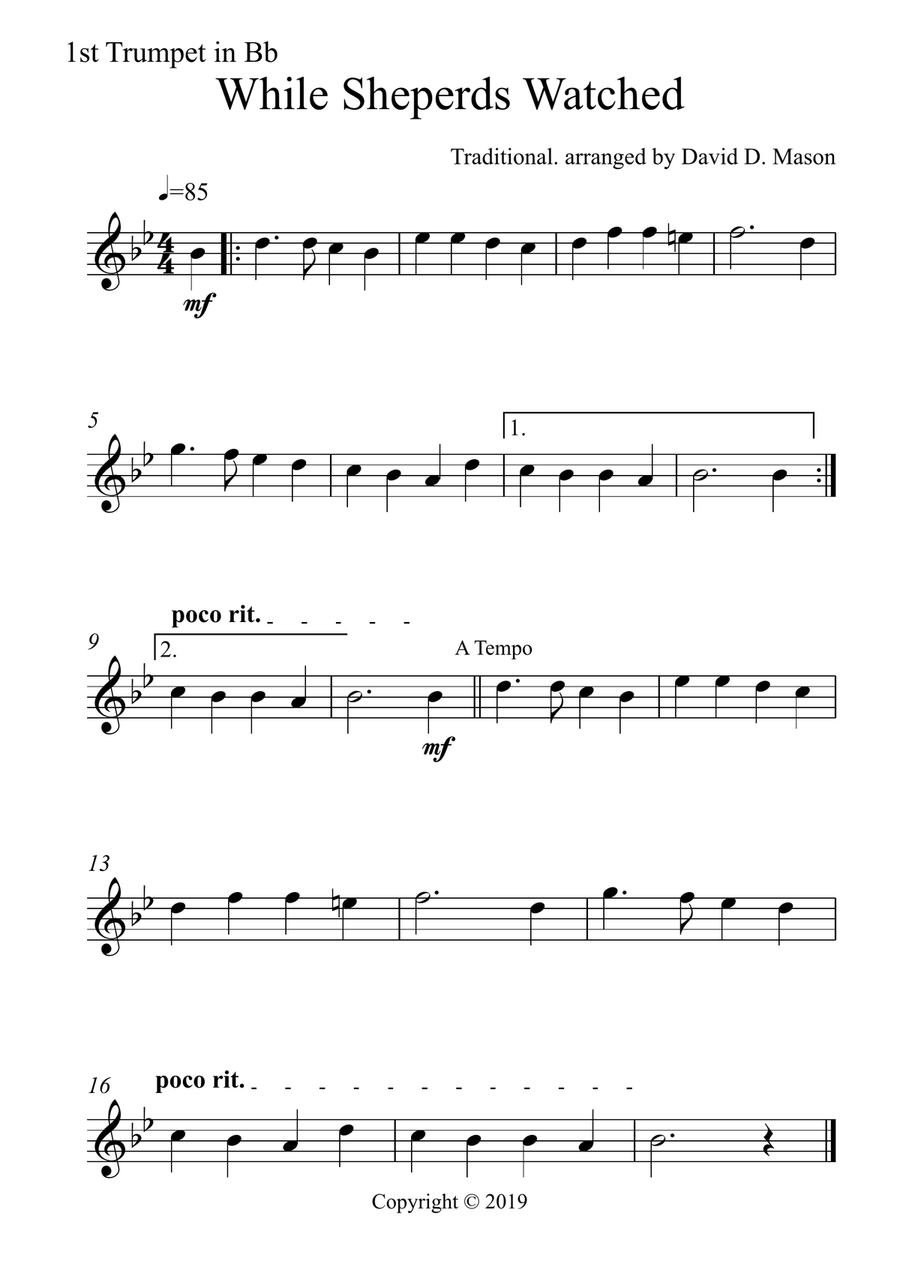 While Shepherds Watched Their Flocks by Night Small Ensemble scores gallery preview page 4