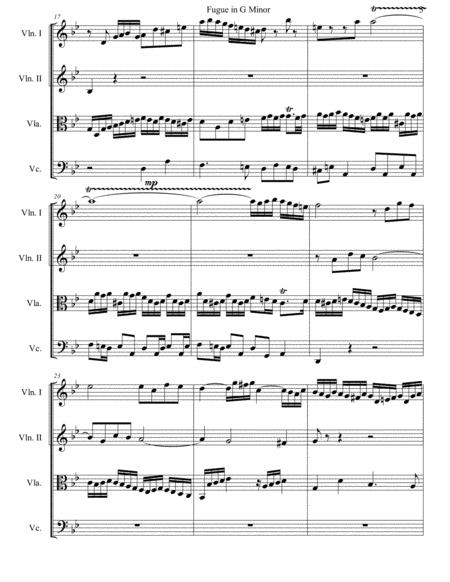 Fugue in G Minor BWV 578 (String Quartet) image number null