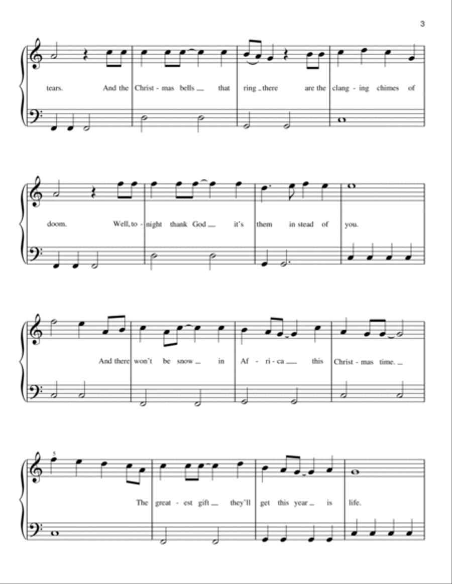 Do They Know It's Christmas? (Feed The World) Easy Piano scores gallery preview page 3