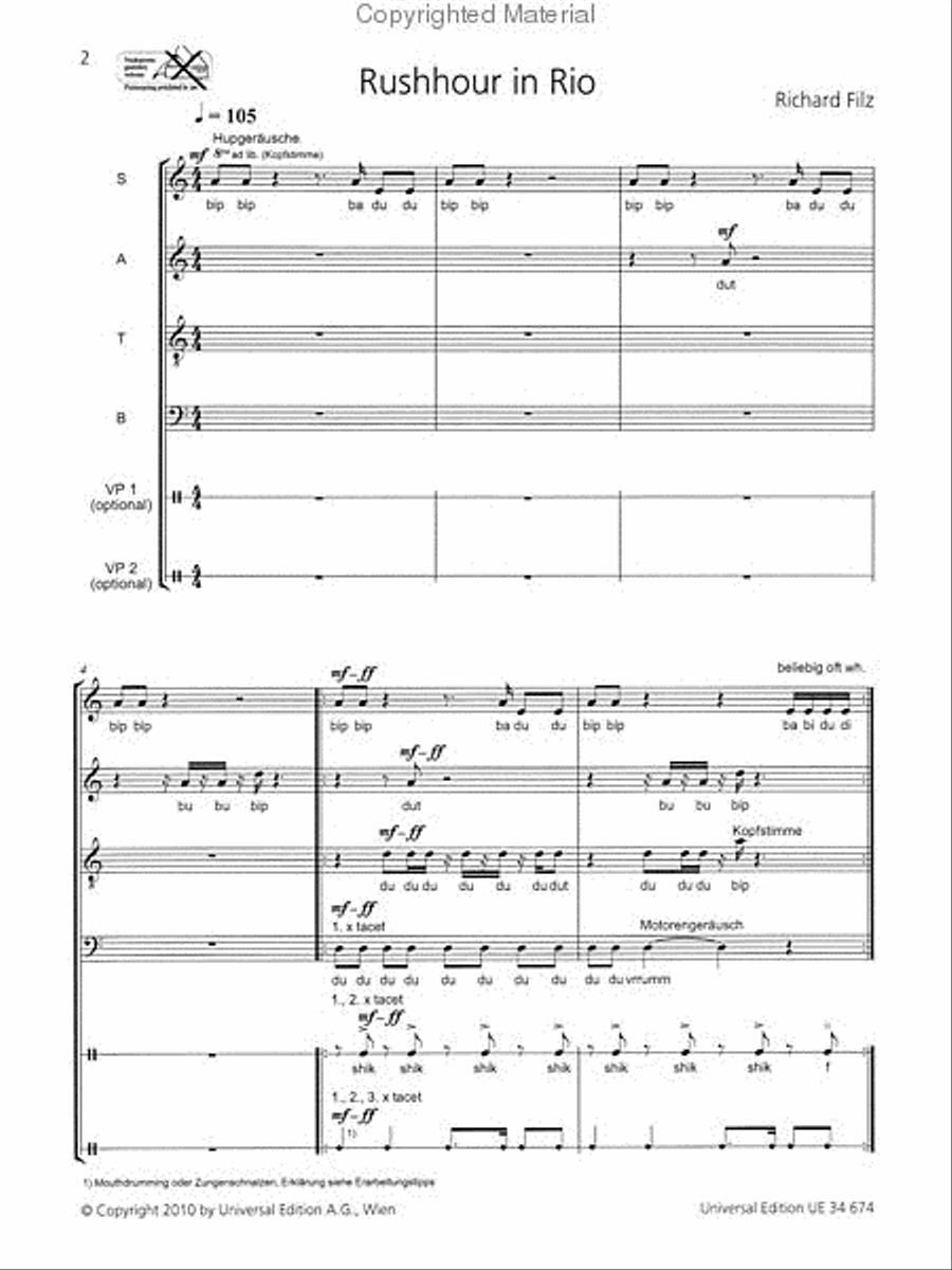 Rushhour in Rio Mixed Choir scores gallery preview page 2