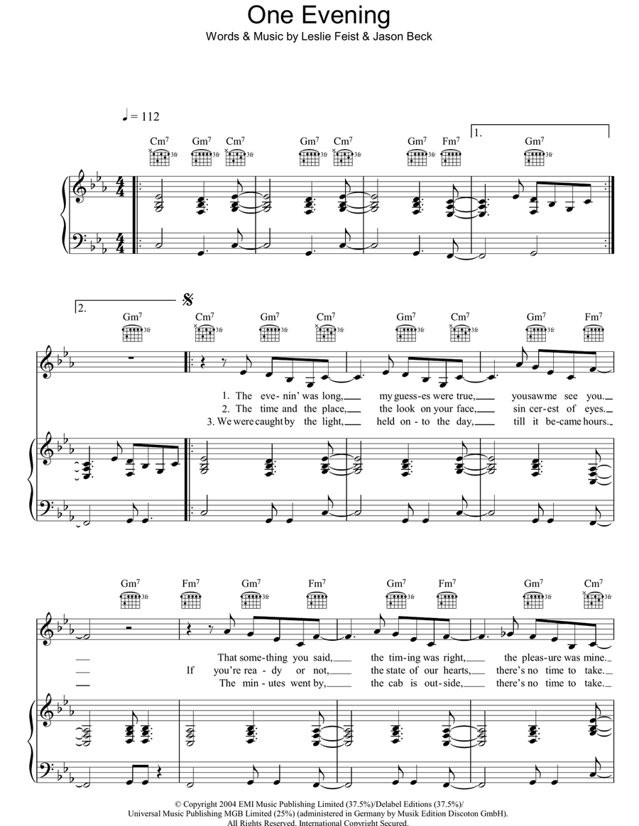 One Evening Acoustic Guitar scores gallery preview page 1