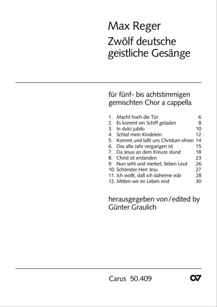 Zwolf deutsche geistliche Gesange