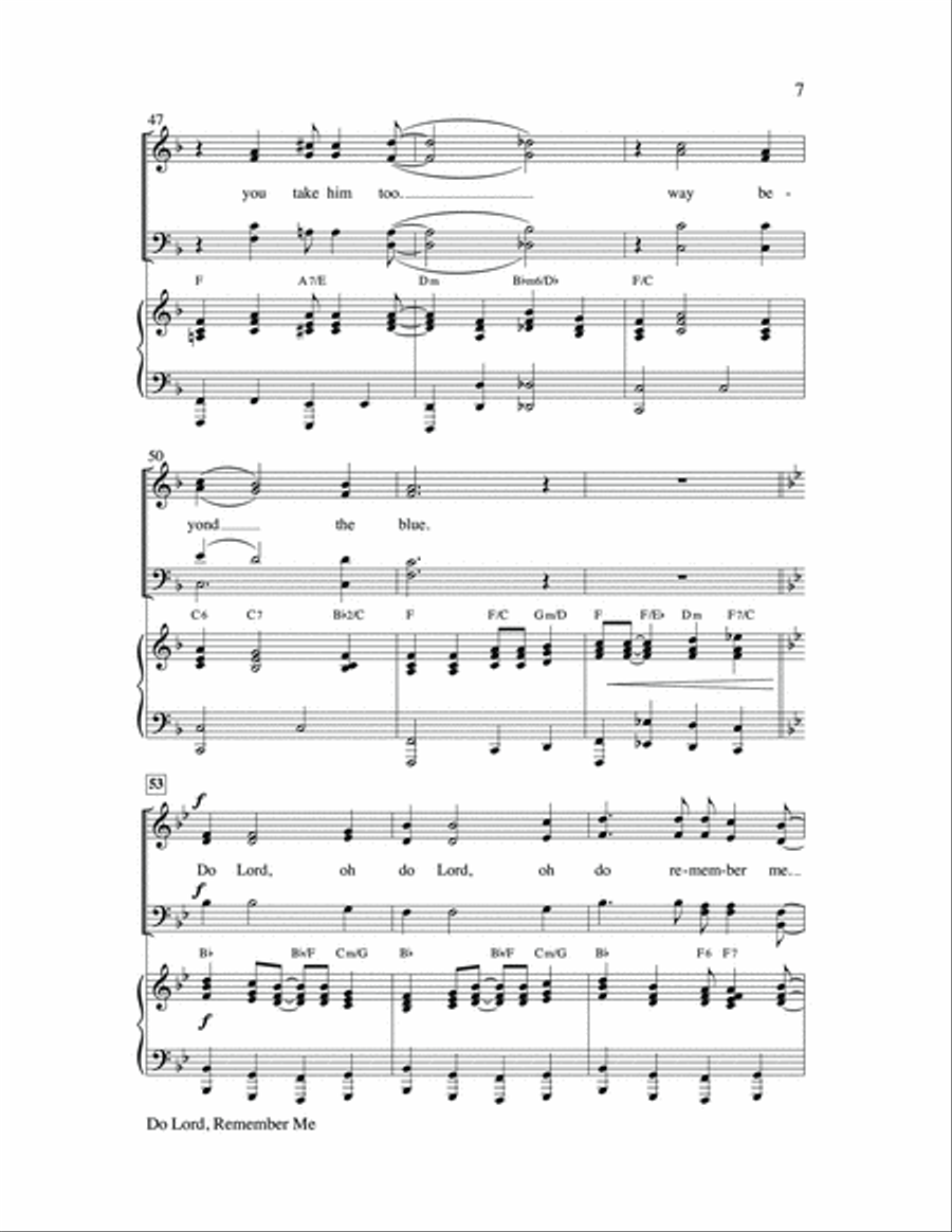 Do Lord, Remember Me 4-Part scores gallery preview page 7