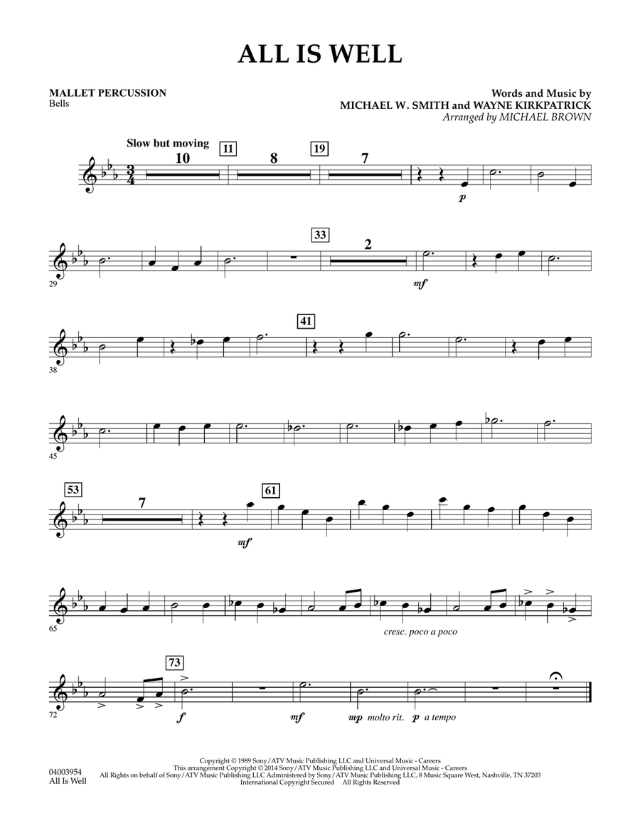 All Is Well - Mallet Percussion Concert Band scores gallery preview page 1