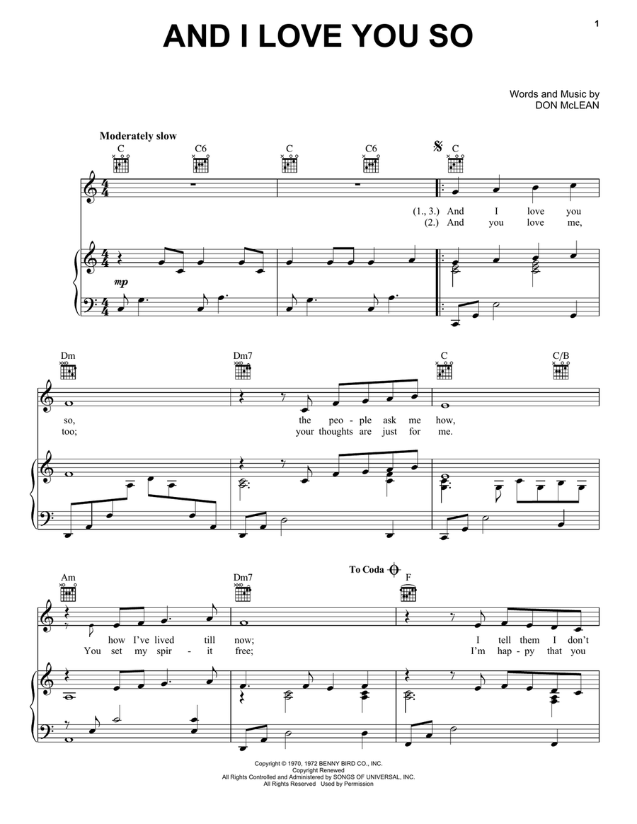 And I Love You So And I Love You So Acoustic Guitar scores gallery preview page 1