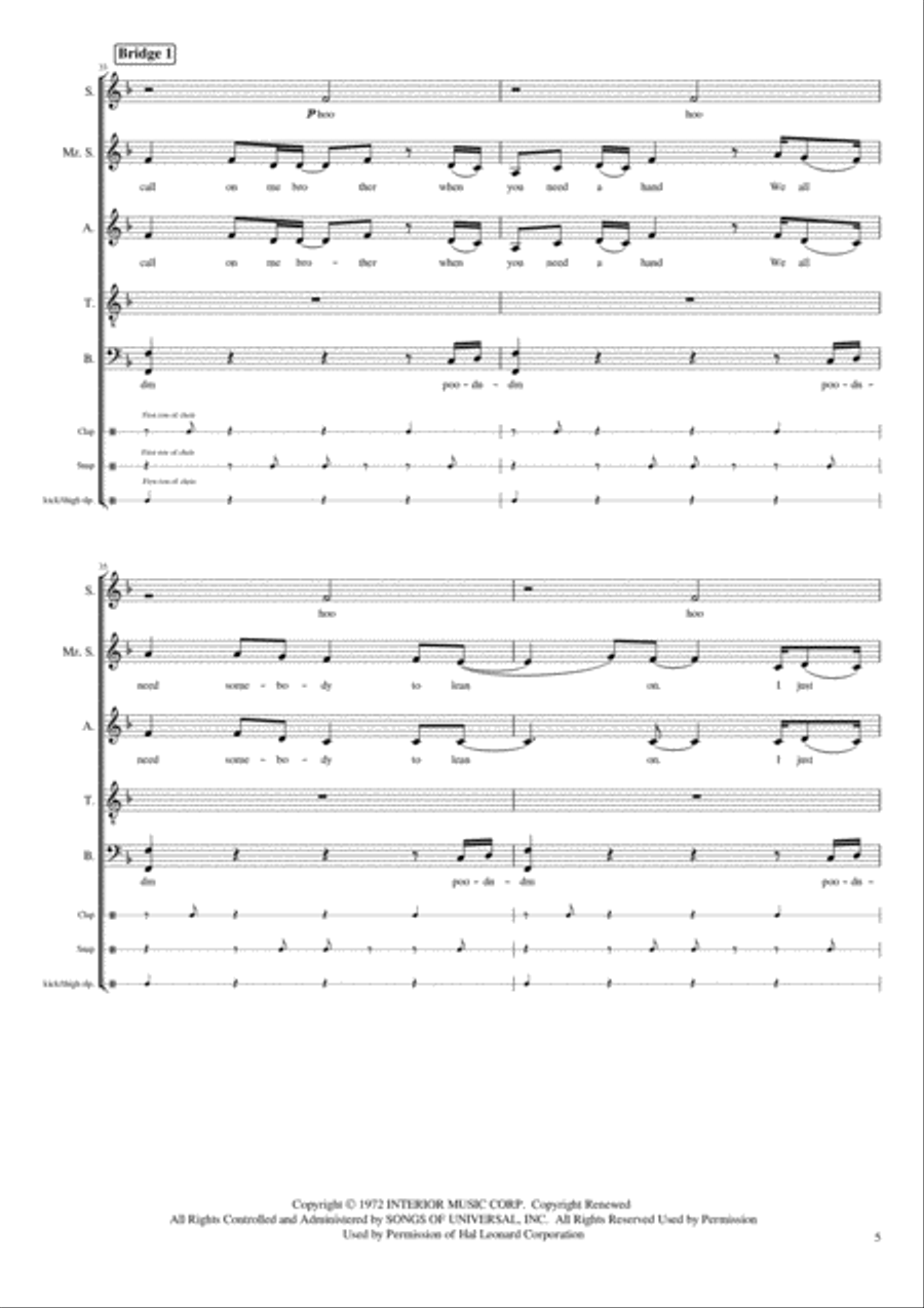 Lean On Me Divisi scores gallery preview page 5