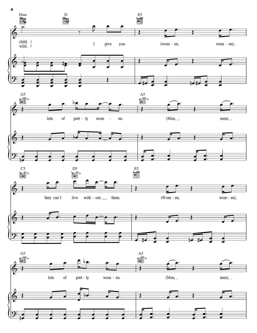 Women Piano, Vocal, Guitar scores gallery preview page 4