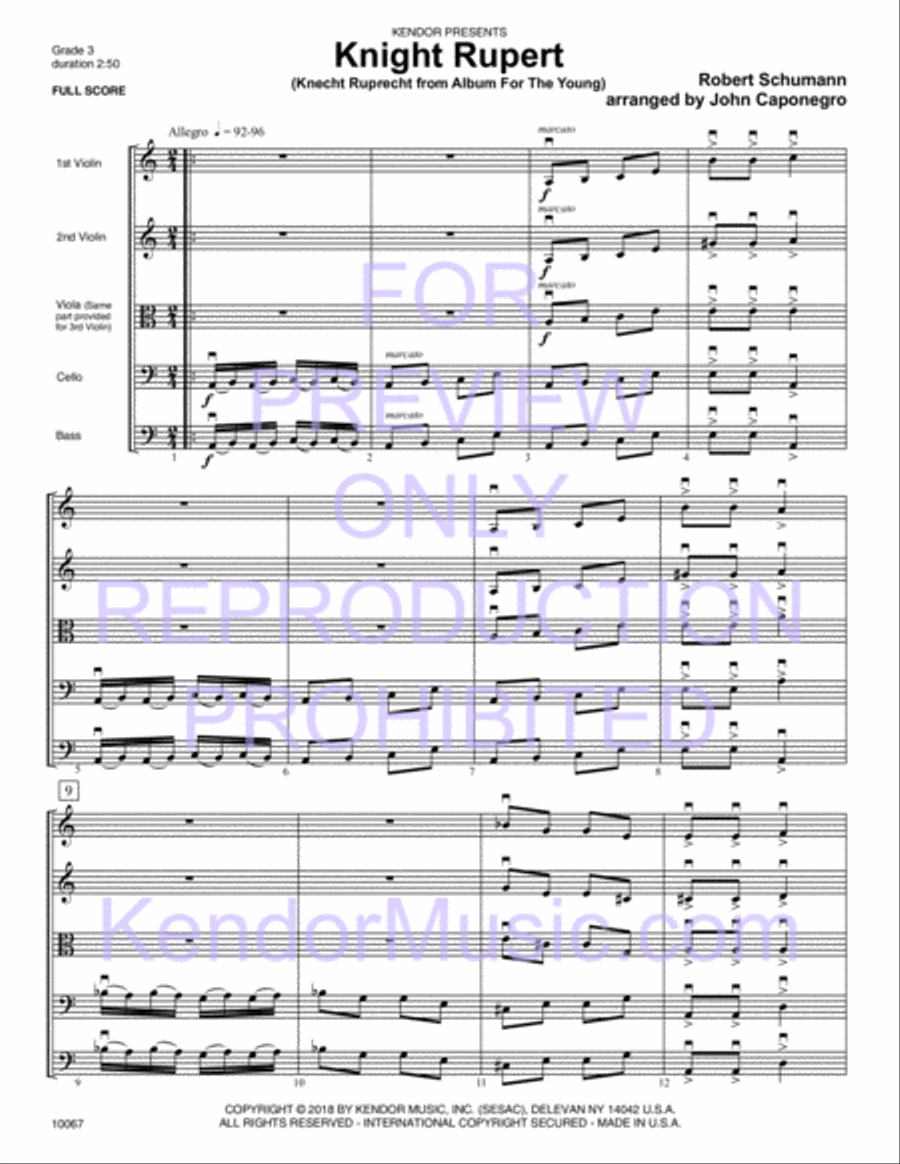 Knight Rupert (Knecht Ruprecht From Album For The Young) String Orchestra scores gallery preview page 3