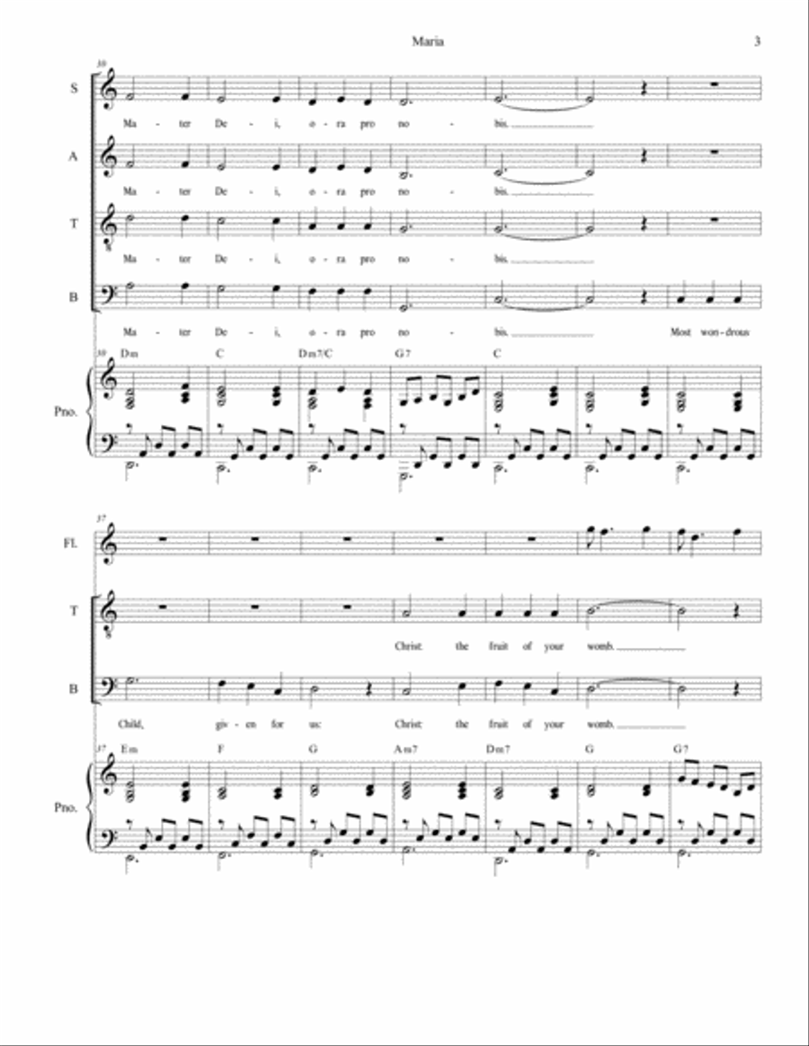 Maria (for SATB) 4-Part scores gallery preview page 3