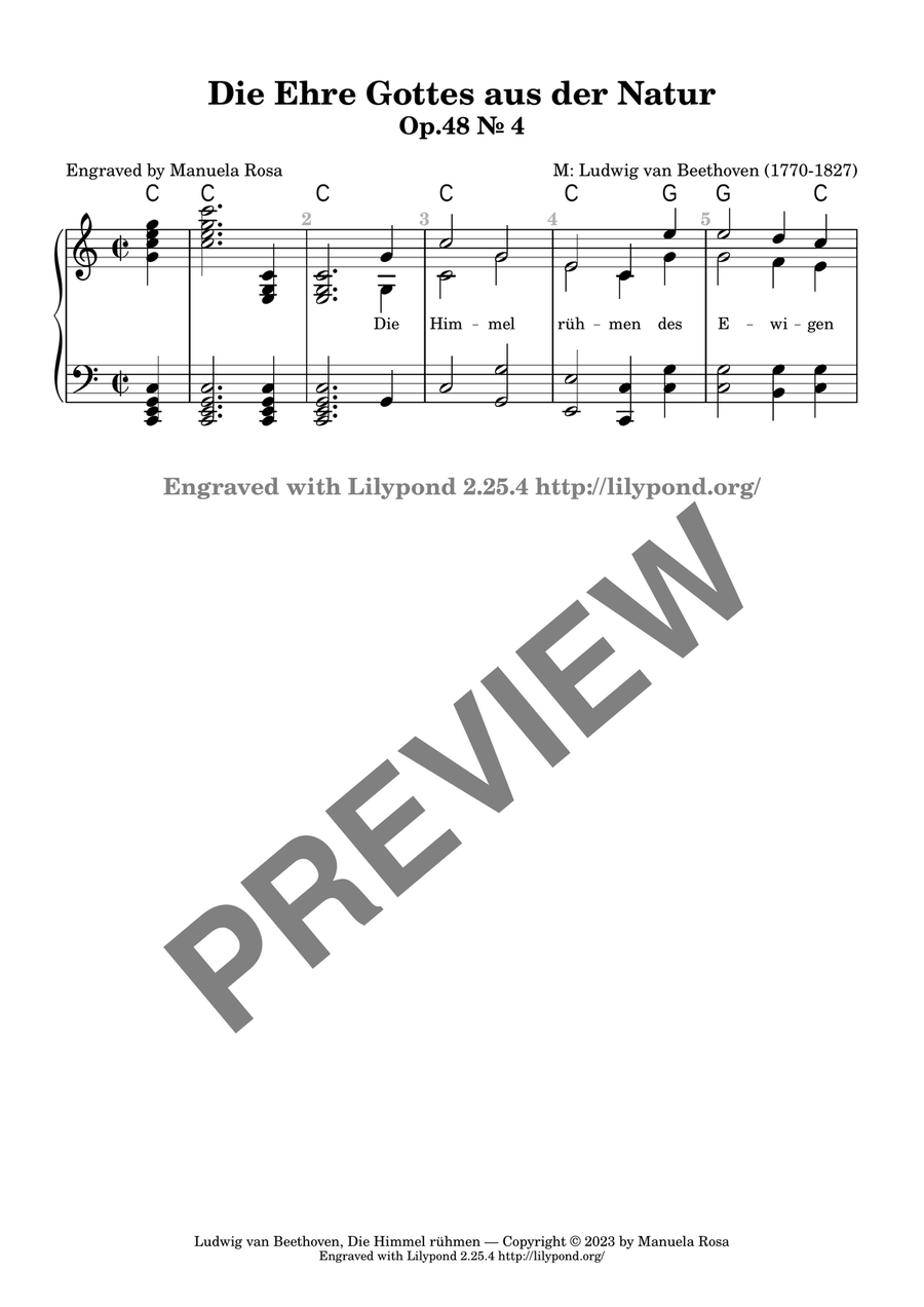 Die Ehre Gottes aus der Natur (Die Himmel rühmen des Ewigen Ehre, Ludwig van Beethoven; for organ) Organ scores gallery preview page 3