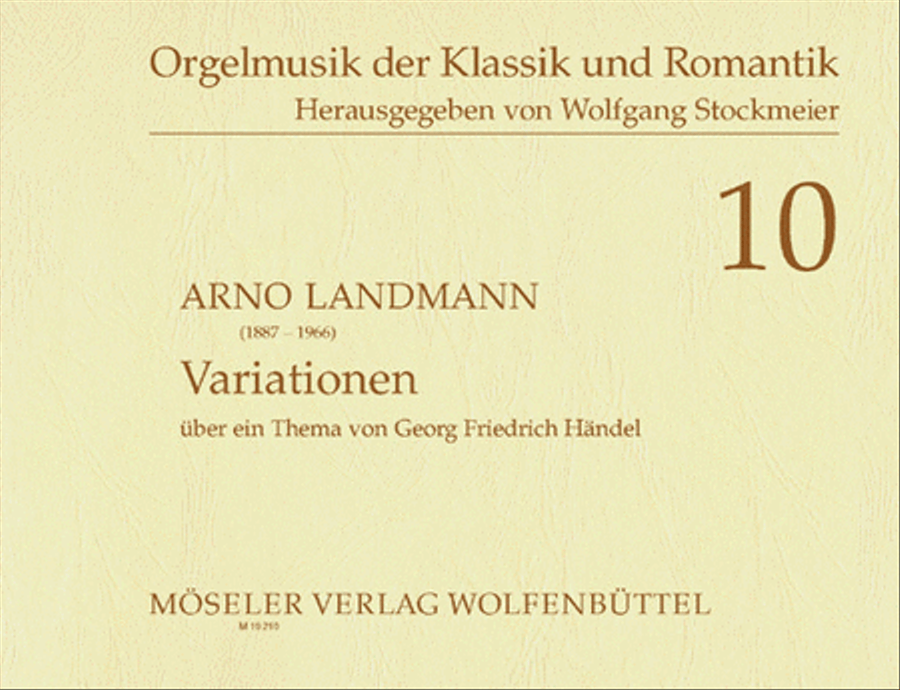 Variationen uber ein Thema von Handel op. 29 Organ - Sheet Music