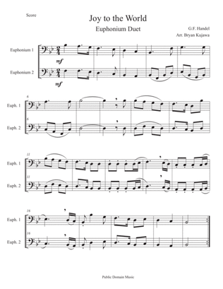 Joy to the World - Euphonium Duet (bass clef)