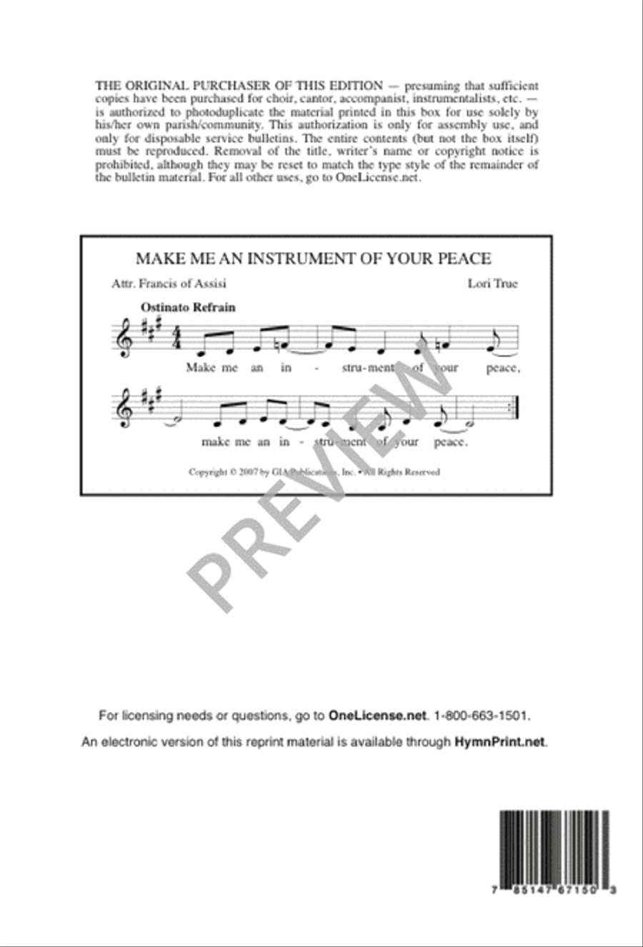 Make Me an Instrument of Your Peace 2-Part scores gallery preview page 12