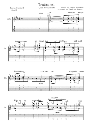 Traümerei by Robert Schumann-Jazz arrangement (Fingerstyle guitar)