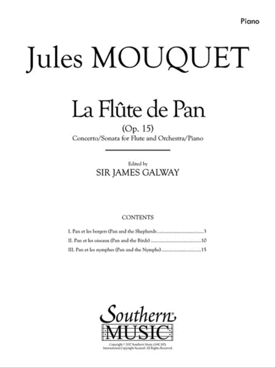 La Flute De Pan by Jules Mouquet Flute Solo Sheet Music