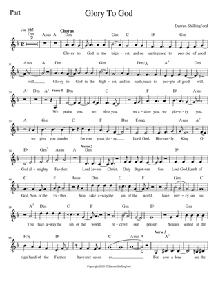 Glory To God - Shillingford - Lead Sheet Only