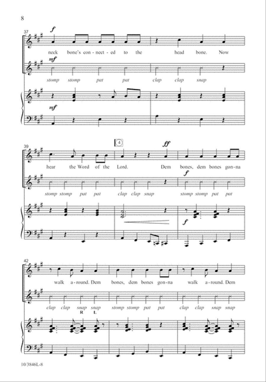 Dry Bones Dry Bones Unison Choir scores gallery preview page 9