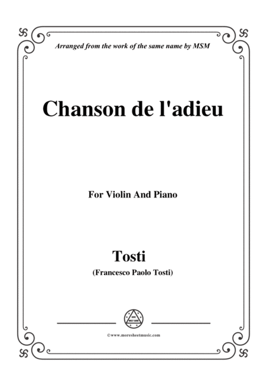 Tosti-Chanson de l'adieu, for Violin and Piano image number null
