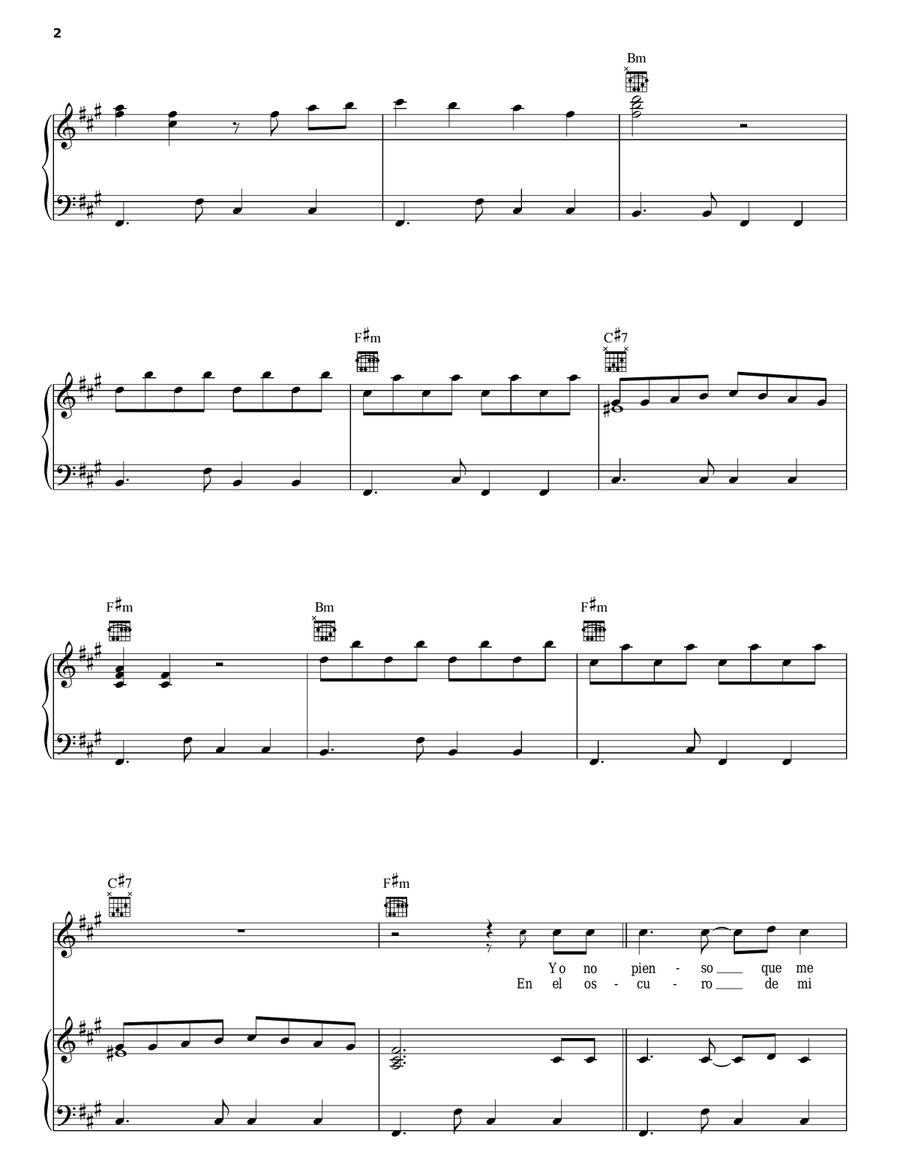 Tres Piano, Vocal, Guitar scores gallery preview page 2