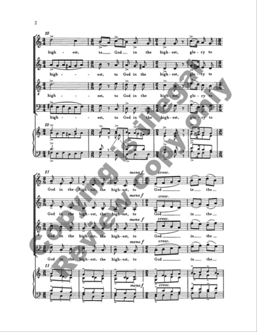 Glory to God in the Highest (Choral Score) 4-Part scores gallery preview page 10