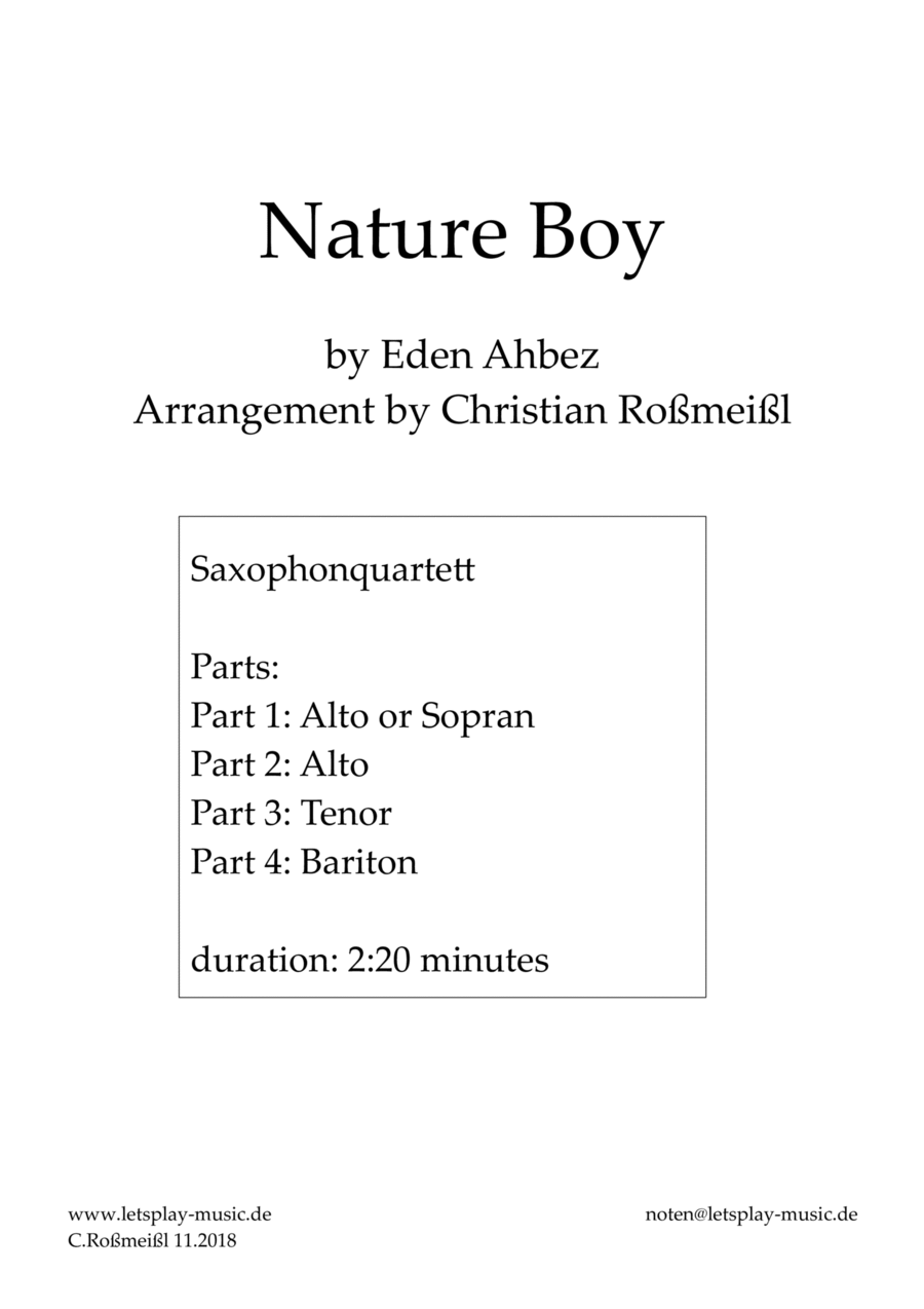 Nature Boy Woodwind Quartet scores gallery preview page 1