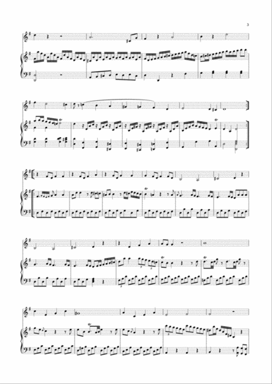 Abel - 6 Sonatas for Keyboard and Violin, Op.13 ; WK 129-134 String Duet scores gallery preview page 3