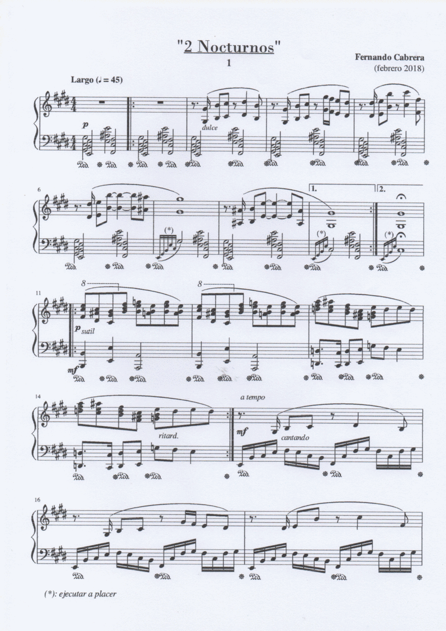 2 Nocturnos Piano Solo scores gallery preview page 1