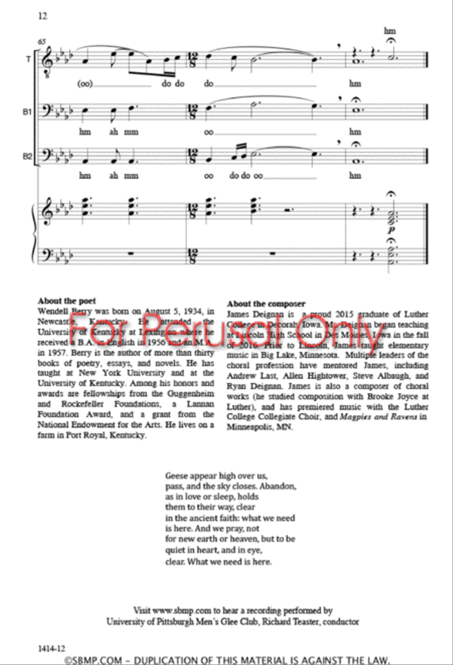 What We Need Is Here - TTBB Octavo TTBB scores gallery preview page 12