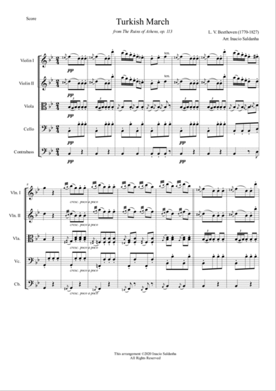 Turkish March String Quartet scores gallery preview page 2
