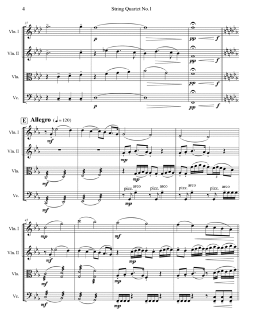 String Quartet No.1 String Quartet scores gallery preview page 6