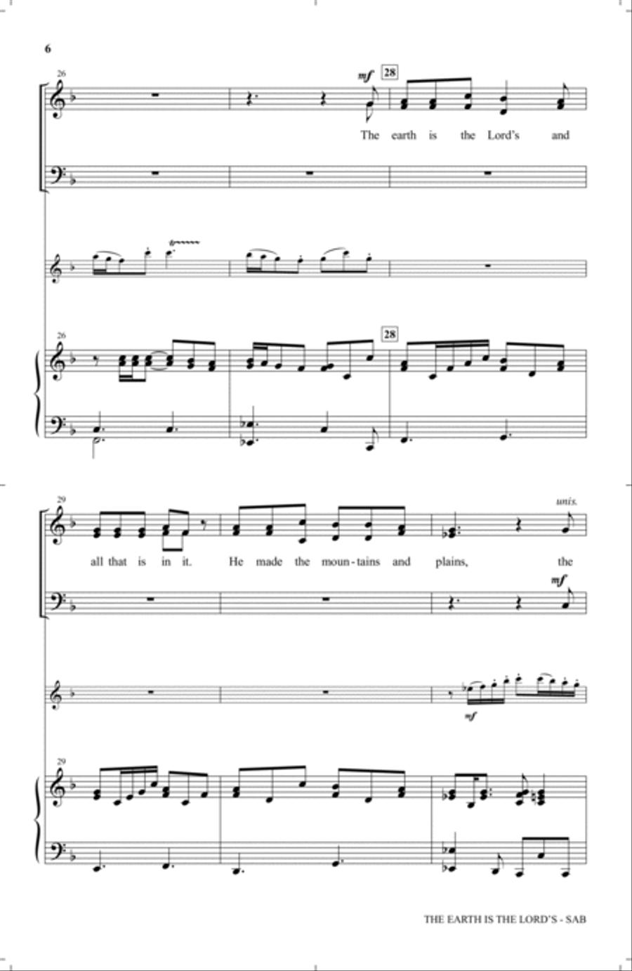 The Earth Is The Lord's Choir scores gallery preview page 5